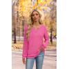 imageXIEERDUO Sweater for Women Long Sleeve Henley Shirts Tunic Tops to Wear with Leggings crew neck Sweaters Trendy 2024Hot Pink