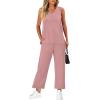 imageXIEERDUO Two Piece Sets for Women Summer Vacation Travel Outfits V Neck Lounge Matching SetsPink