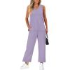 imageXIEERDUO Two Piece Sets for Women Summer Vacation Travel Outfits V Neck Lounge Matching SetsPurple
