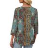 imageXIEERDUO Womens 34 Sleeve Tops 2025 VNeck Summer Outfits Casual Pleated Shirts Blouses Beach Vacation Fall Fashion ClothesFvintage Boho