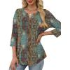 imageXIEERDUO Womens 34 Sleeve Tops 2025 VNeck Summer Outfits Casual Pleated Shirts Blouses Beach Vacation Fall Fashion ClothesFvintage Boho
