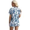 imageXIEERDUO Womens Summer Tops 2025 Pleated Round Neck Short Sleeve Shirts Business CasualZ Floral White