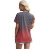 imageXIEERDUO Womens Summer Tops 2025 Pleated Round Neck Short Sleeve Shirts Business CasualZ Tiedye B