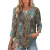 imageXIEERDUO Womens 34 Sleeve Tops 2025 VNeck Summer Outfits Casual Pleated Shirts Blouses Beach Vacation Fall Fashion ClothesFvintage Boho