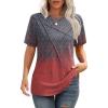 imageXIEERDUO Womens Summer Tops 2025 Pleated Round Neck Short Sleeve Shirts Business CasualZ Tiedye B