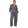 imageXIEERDUO Lounge Sets For Women 2025 Half Zip Sweatshirt And Wide Leg Sweatpant 2 Piece Outfits Sweatsuit Tracksuit04dimgray