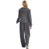 imageXIEERDUO Lounge Sets For Women 2025 Half Zip Sweatshirt And Wide Leg Sweatpant 2 Piece Outfits Sweatsuit Tracksuit04dimgray