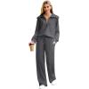 imageXIEERDUO Lounge Sets For Women 2025 Half Zip Sweatshirt And Wide Leg Sweatpant 2 Piece Outfits Sweatsuit Tracksuit04dimgray