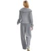 imageXIEERDUO Lounge Sets For Women 2025 Half Zip Sweatshirt And Wide Leg Sweatpant 2 Piece Outfits Sweatsuit Tracksuit08dark Grey