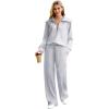 imageXIEERDUO Lounge Sets For Women 2025 Half Zip Sweatshirt And Wide Leg Sweatpant 2 Piece Outfits Sweatsuit Tracksuit11grey