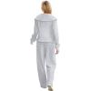 imageXIEERDUO Lounge Sets For Women 2025 Half Zip Sweatshirt And Wide Leg Sweatpant 2 Piece Outfits Sweatsuit Tracksuit11grey