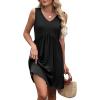 imageXIEERDUO Summer Dresses for Women 2025 Casual Classy Dress V Neck Swimsuit Coverups Fashion ClothingAll Black