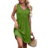 imageXIEERDUO Summer Dresses for Women 2025 Casual Classy Dress V Neck Swimsuit Coverups Fashion ClothingAll Olive