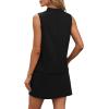 imageXIEERDUO Two Piece Skirt Sets for Women Summer Beach Vacation Outfits Mock Neck Tops Tennis Skirt Lounge Matching SetsBlack