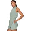 imageXIEERDUO Two Piece Skirt Sets for Women Summer Beach Vacation Outfits Mock Neck Tops Tennis Skirt Lounge Matching SetsMint Green