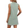 imageXIEERDUO Two Piece Skirt Sets for Women Summer Beach Vacation Outfits Mock Neck Tops Tennis Skirt Lounge Matching SetsMint Green