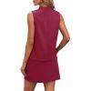 imageXIEERDUO Two Piece Skirt Sets for Women Summer Beach Vacation Outfits Mock Neck Tops Tennis Skirt Lounge Matching SetsRed