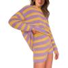 imageXIEERDUO Womens Sweater Sets 2 Piece Outfits Shorts Athleisure Lounge Wear Fall Fashion 2024Apurpleyellow