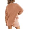 imageXIEERDUO Womens Sweater Sets 2 Piece Outfits Shorts Athleisure Lounge Wear Fall Fashion 2024Wkhakipink