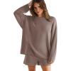 imageXIEERDUO Womens Sweater Sets 2 Piece Outfits Shorts Athleisure Lounge Wear Fall Fashion 2024Xcoffeegrey