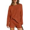 imageXIEERDUO Womens Sweater Sets 2 Piece Outfits Shorts Athleisure Lounge Wear Fall Fashion 2024Zrust