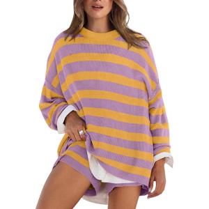 imageXIEERDUO Womens Sweater Sets 2 Piece Outfits Shorts Athleisure Lounge Wear Fall Fashion 2024Apurpleyellow