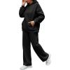 imageXIEERDUO Womens 2 Piece Outfits 2024 Sweatsuit Set Track Suits Oversized Hoodie Sweatshirts Wide Leg Sweatpants with PocketsA01black