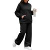 imageXIEERDUO Womens 2 Piece Outfits 2024 Sweatsuit Set Track Suits Oversized Hoodie Sweatshirts Wide Leg Sweatpants with PocketsA01black
