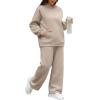 imageXIEERDUO Womens 2 Piece Outfits 2024 Sweatsuit Set Track Suits Oversized Hoodie Sweatshirts Wide Leg Sweatpants with PocketsA02coffeegrey