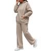 imageXIEERDUO Womens 2 Piece Outfits 2024 Sweatsuit Set Track Suits Oversized Hoodie Sweatshirts Wide Leg Sweatpants with PocketsA02coffeegrey