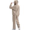 imageXIEERDUO Womens 2 Piece Outfits 2024 Sweatsuit Set Track Suits Oversized Hoodie Sweatshirts Wide Leg Sweatpants with PocketsA02coffeegrey