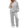 imageXIEERDUO Womens 2 Piece Outfits 2024 Sweatsuit Set Track Suits Oversized Hoodie Sweatshirts Wide Leg Sweatpants with PocketsA03light Grey