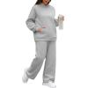 imageXIEERDUO Womens 2 Piece Outfits 2024 Sweatsuit Set Track Suits Oversized Hoodie Sweatshirts Wide Leg Sweatpants with PocketsA03light Grey