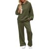 imageXIEERDUO Womens 2 Piece Outfits 2024 Sweatsuit Set Track Suits Oversized Hoodie Sweatshirts Wide Leg Sweatpants with PocketsA04brown Green