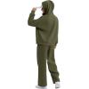 imageXIEERDUO Womens 2 Piece Outfits 2024 Sweatsuit Set Track Suits Oversized Hoodie Sweatshirts Wide Leg Sweatpants with PocketsA04brown Green