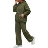 imageXIEERDUO Womens 2 Piece Outfits 2024 Sweatsuit Set Track Suits Oversized Hoodie Sweatshirts Wide Leg Sweatpants with PocketsA04brown Green