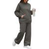imageXIEERDUO Womens 2 Piece Outfits 2024 Sweatsuit Set Track Suits Oversized Hoodie Sweatshirts Wide Leg Sweatpants with PocketsA05dark Grey
