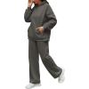 imageXIEERDUO Womens 2 Piece Outfits 2024 Sweatsuit Set Track Suits Oversized Hoodie Sweatshirts Wide Leg Sweatpants with PocketsA05dark Grey