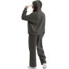 imageXIEERDUO Womens 2 Piece Outfits 2024 Sweatsuit Set Track Suits Oversized Hoodie Sweatshirts Wide Leg Sweatpants with PocketsA05dark Grey