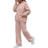 imageXIEERDUO Womens 2 Piece Outfits 2024 Sweatsuit Set Track Suits Oversized Hoodie Sweatshirts Wide Leg Sweatpants with PocketsA06grey Pink