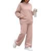 imageXIEERDUO Womens 2 Piece Outfits 2024 Sweatsuit Set Track Suits Oversized Hoodie Sweatshirts Wide Leg Sweatpants with PocketsA06grey Pink