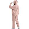 imageXIEERDUO Womens 2 Piece Outfits 2024 Sweatsuit Set Track Suits Oversized Hoodie Sweatshirts Wide Leg Sweatpants with PocketsA06grey Pink