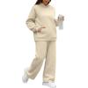 imageXIEERDUO Womens 2 Piece Outfits 2024 Sweatsuit Set Track Suits Oversized Hoodie Sweatshirts Wide Leg Sweatpants with PocketsA07apricot
