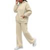 imageXIEERDUO Womens 2 Piece Outfits 2024 Sweatsuit Set Track Suits Oversized Hoodie Sweatshirts Wide Leg Sweatpants with PocketsA07apricot
