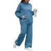 imageXIEERDUO Womens 2 Piece Outfits 2024 Sweatsuit Set Track Suits Oversized Hoodie Sweatshirts Wide Leg Sweatpants with PocketsA08grey Blue