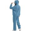 imageXIEERDUO Womens 2 Piece Outfits 2024 Sweatsuit Set Track Suits Oversized Hoodie Sweatshirts Wide Leg Sweatpants with PocketsA08grey Blue