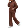 imageXIEERDUO Womens 2 Piece Outfits 2024 Sweatsuit Set Track Suits Oversized Hoodie Sweatshirts Wide Leg Sweatpants with PocketsA09brown
