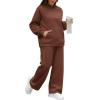imageXIEERDUO Womens 2 Piece Outfits 2024 Sweatsuit Set Track Suits Oversized Hoodie Sweatshirts Wide Leg Sweatpants with PocketsA09brown