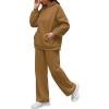 imageXIEERDUO Womens 2 Piece Outfits 2024 Sweatsuit Set Track Suits Oversized Hoodie Sweatshirts Wide Leg Sweatpants with PocketsA10 Khaki