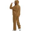 imageXIEERDUO Womens 2 Piece Outfits 2024 Sweatsuit Set Track Suits Oversized Hoodie Sweatshirts Wide Leg Sweatpants with PocketsA10 Khaki